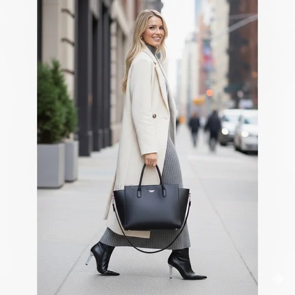 Michael Kors Halle Bootie Leather Black 7M | Crystal Heel | New in Box - Picture 3 of 12